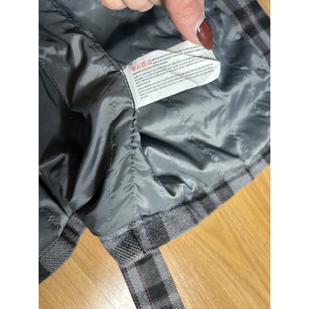 Y2K Vintage Roxy Plaid Pea coat Pink Black Women’s Lg 90s Dress Coat - Picture 11 of 12